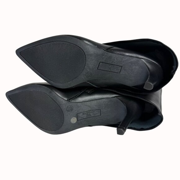 Worthington Black Stiletto Dress Boots Size 6.5 Fold Over Pointed Toe Night Out - Picture 7 of 16